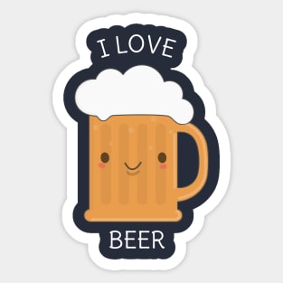 Kawaii Beer T-Shirt Sticker